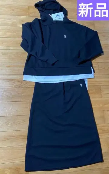 새상품 U.S.POLOASSN 후드 맨투맨 셋업 시마무라 블랙 M