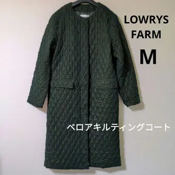 LOWRYS FARM 벨로아 퀼팅 코트 다크 그린 M 사이즈