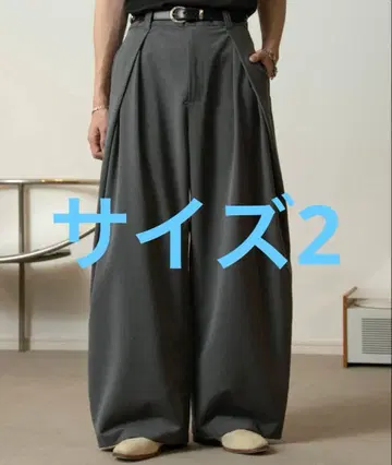 soerte 3 턱 와이드 벌룬 트라우저