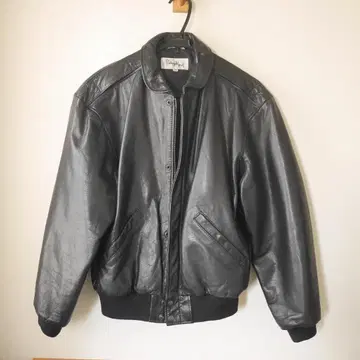 Philippe Monet 가죽 플라이트 자켓 90s 구제 의류