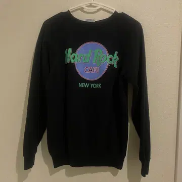 하드 록 카페 뉴욕 로고 맨투맨 블랙