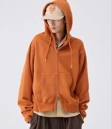 헤비 웨이트 더블 지퍼 후디 [짧은 기장]