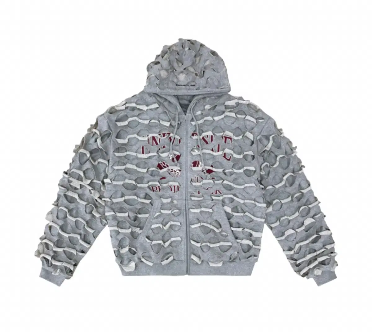 [2] Project GR Reversible Laser Cut Hood Zip-up Gray