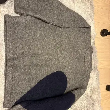 NKNIT 비대칭 니트 긴팔 그레이 네이비