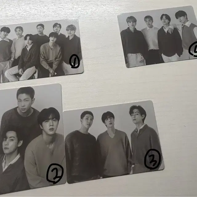 방탄소년단 단체 모노크롬 포토카드