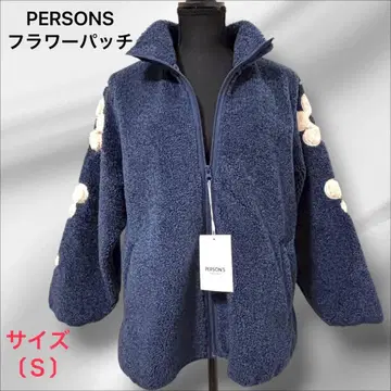 PERSONS 블루종 레어 플라워 패치 자켓 S