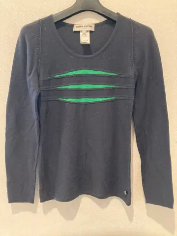 SONIA RYKIEL 그레이x그린 긴팔 니트 36 S 사이즈