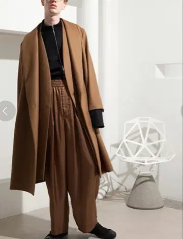 에토센스 플라넬 롱 코트