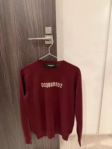 DSQUARED2 버건디 로고 니트 XS