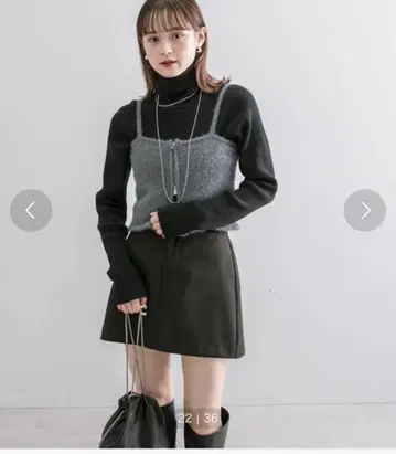 mystic 터틀 리브 니트 샤이니 니트 뷔스티에 2종 세트