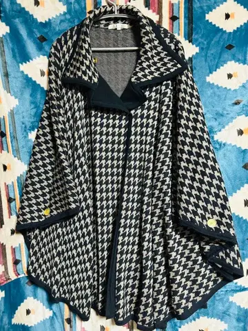 lasserre 하운드 투스 패턴 판초 F 사이즈