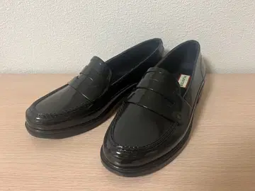 HUNTER 블랙 로퍼 레인 슈즈