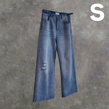 ADRER 빈티지 사이드 벨트 플레어 데님 슬랙스