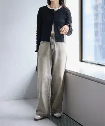 mystic 오버 다이 와이드 데님 사이즈 2