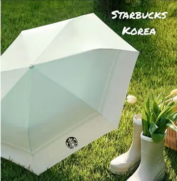 한국 스벅 데일리 애플 민트 우천 겸용 접이식 우산