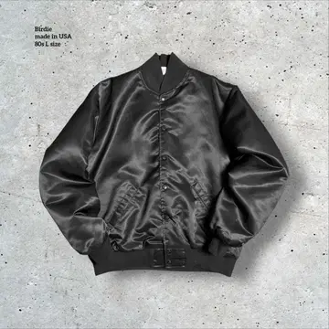 80s Birdie USA제 새틴 바시티 자켓 블랙 L 사이즈