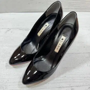 DIANA 다이애나 펌프스 블랙 에나멜 레드 밑창 22cm