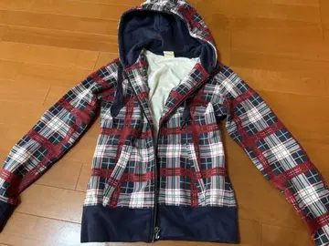 타미걸 체크 무늬 후드 부착 후드티