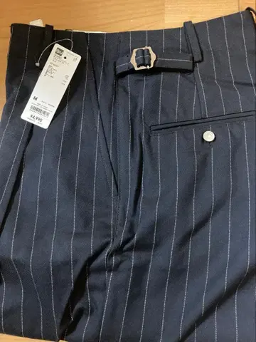 GU 턱 와이드 팬츠 네이비 스트라이프 bp M 사이즈 레어 단종품