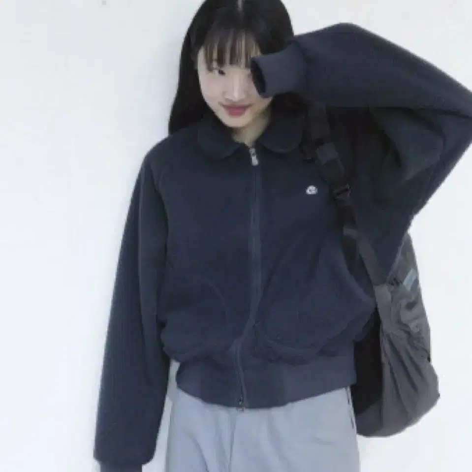 COYSEIO | 코이세이오 Koiseio Round Collar Fleece Jacket Blue Gray