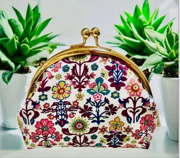 리버티 패턴 가마구치 파우치