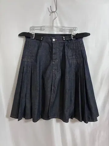 DSQUARED2 벨트 디자인 데님 플리츠 스커트