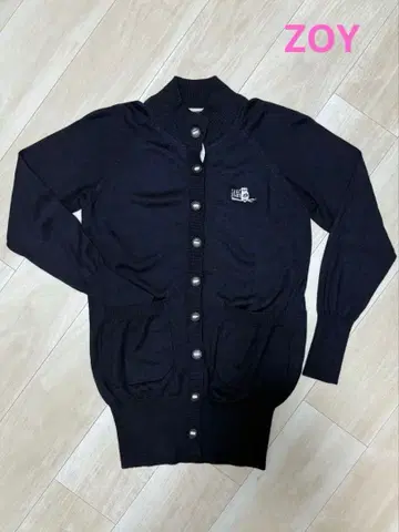 ZOY 니트 가디건 네이비 실크 캐시미어 혼방 40