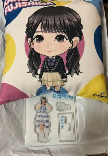 히나타자카46 후지시마 카호 쿠션과 아크릴 스탠드 세트