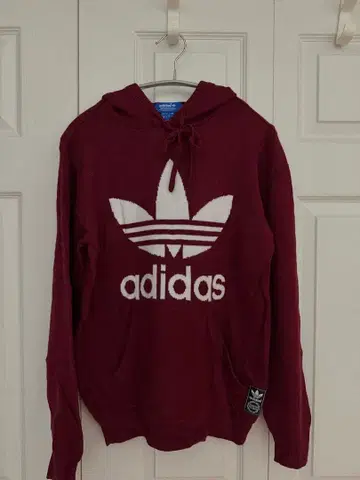 adidas 버건디 후드티 니트 S 사이즈