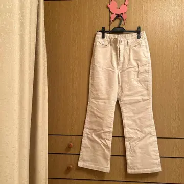 CROCODILE 아이보리 코듀로이 플레어 팬츠