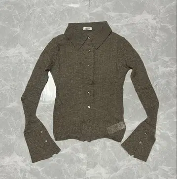 FRAY I.D 얇은 소재 긴팔 가디건 리브 니트 양모.모헤어 혼방 F