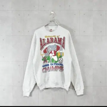 USA제 92년제 ALABAMA 칼리지 로고 프린트 맨투맨 오버 사이즈