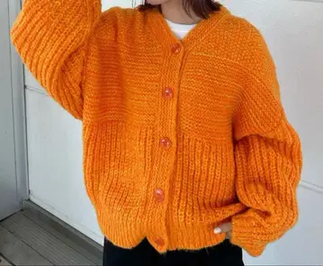 로데오 크라운즈 오렌지 니트 가디건 미사용 새상품 택 포함