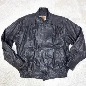 [ 천연 가죽 ] 인터메쪼 A-2 가죽 자켓 소가죽 M 블랙 블루종