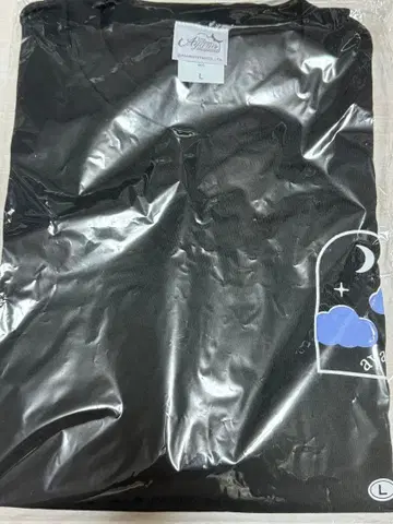 마스다 아야노 생일 축하 블랙 T셔츠 L 사이즈 구름과 달 디자인