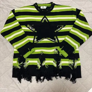 ANBULLET 스트라이프 프린지 니트 S y2k