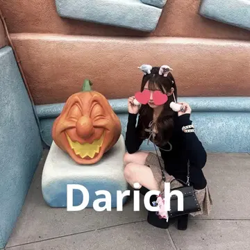 Darich 포인트 체크 니트 미니 원피스