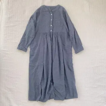 오메가시 셔츠 원피스 롱 원피스 원피스 네이비 긴팔