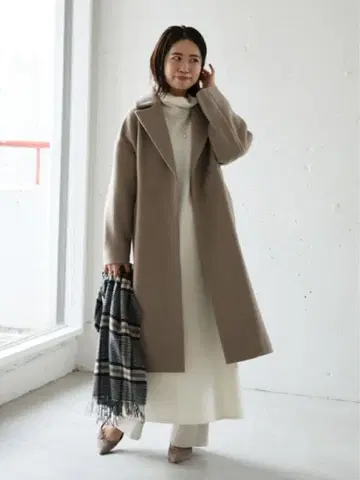 새상품급 IENA manteco 체스터 코트 그레이지 36