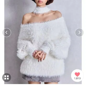 GYDA 2WAY 샤기 초커 니트탑