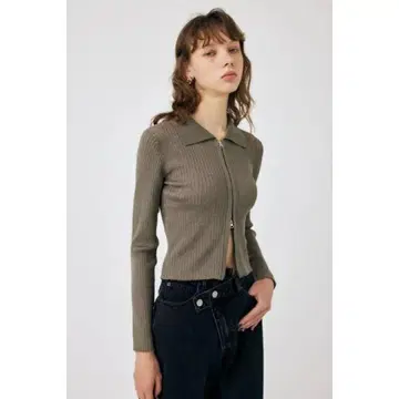 moussy ZIP UP LS KNIT