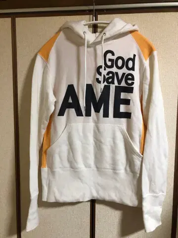 Americana 프린트 후드티 화이트/오렌지