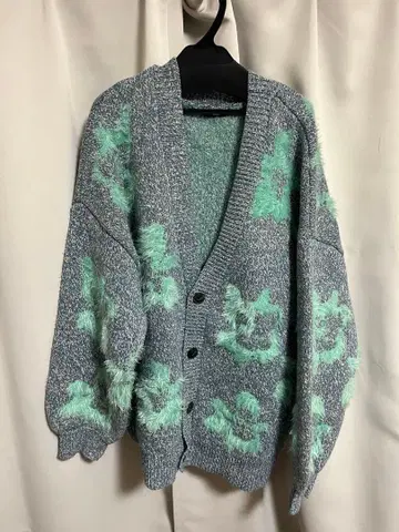 HARE 플라워 모티브 샤기 가디건 S