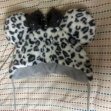 디즈니 레오파드 무늬 팬캡 화이트