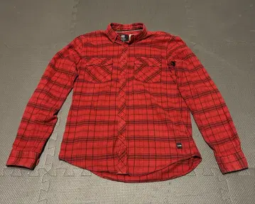 아날로그 레드 빨간색 체크 무늬 플란넬 셔츠