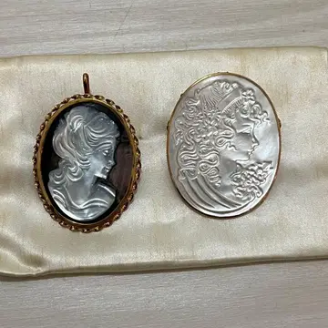 카메오 브로치 2개 세트