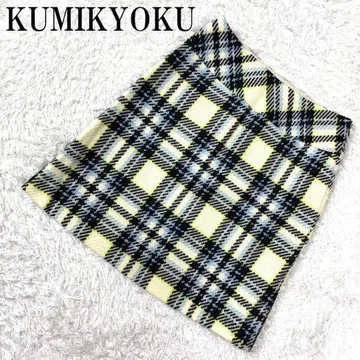 KUMIKYOKU 쿠미교쿠 울 스커트 체크 무늬 2 B9003