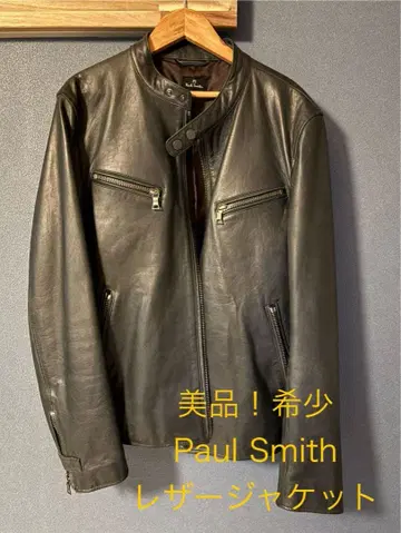새상품급 Paul Smith 블랙 가죽 자켓 램 가죽 레어 L