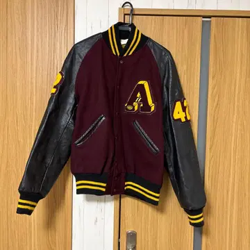 빈티지 바시티 자켓 가죽 USA