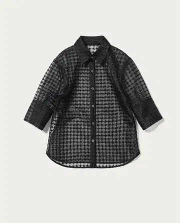 ATTISESSION 자수 하프 슬리브 셔츠